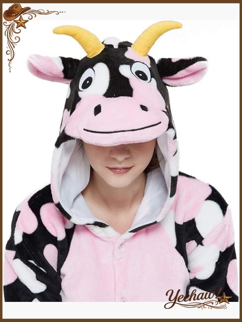 Plush Fleece Cow Onesie Adult Pajamas Halloween Costume